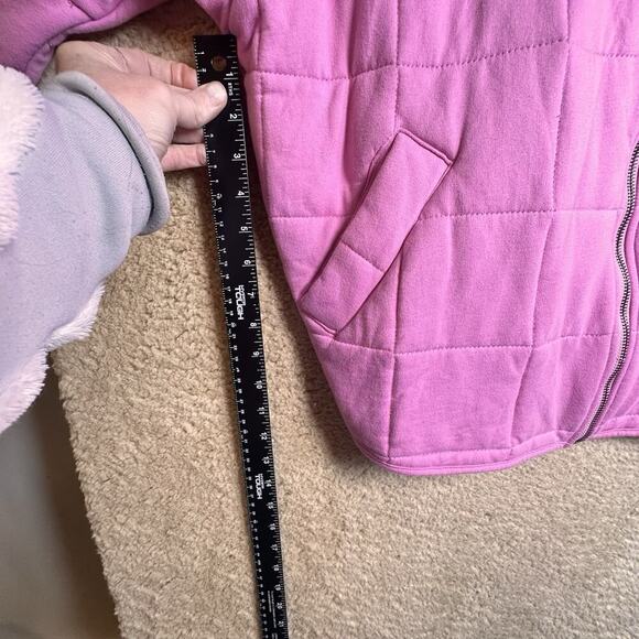 aemi+co Quilted Pink Drop Shoulder Funnel Neck Dixie Jacket Womens Sz M Cottage - Picture 16 of 16